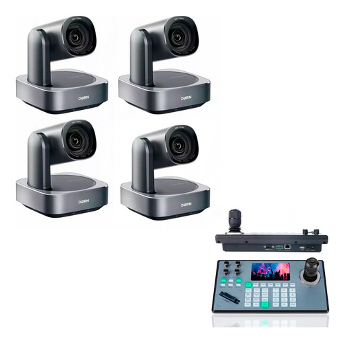 4x Câmeras Robótica Dorn Ptz 4k 12x Ndi Hx2 + Controladora