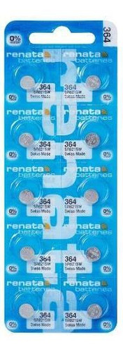 10 Baterias Pilhas Renata 364 Sr621sw 01 Cart C/10 Unid