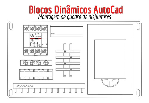 Blocos Dinâmicos Auto Cad - Quadro De Disjuntores Completo