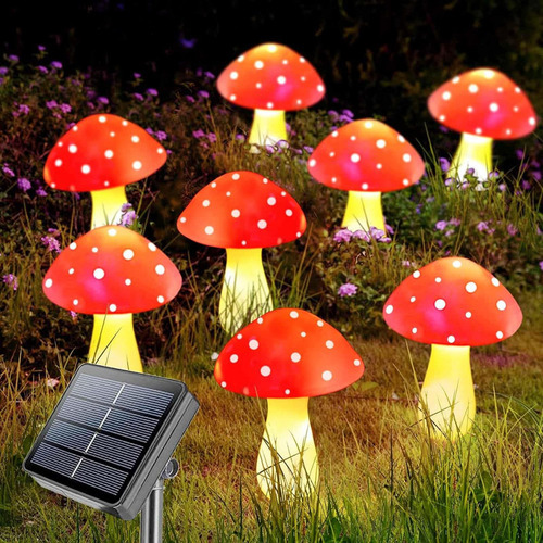 Aa Luz Solar En Forma De Hongo De 8 Led For Jardín Con 8