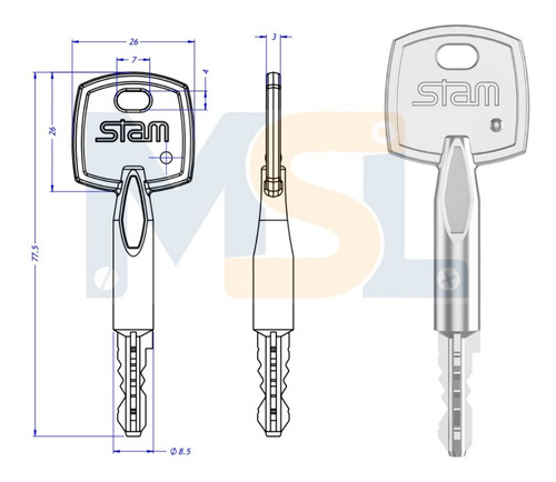 Trava Tetra Stam Fechadura Auxiliar 1004 Roseta Redonda Inox Cor Cromado