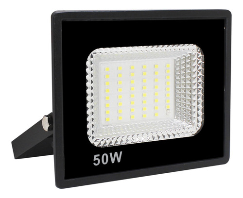 Refletor Led 50w Prova D'agua C/ Sensor De Presença Aaatop Cor Da Carcaça Preto Cor Da Luz Branco-frio 110v/220v (bivolt)