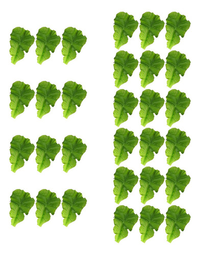 For Simular 20 Piezas De Hojas De Lechuga Verde,