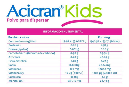 Acicran Kids Caja Con 30 Sobres 1g C/u