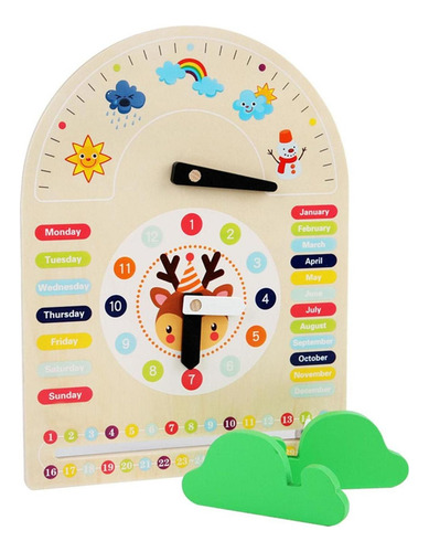 Relógio Calendário De Madeira Relógio De Educação