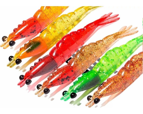 Kit 25 Unidades Camarão Artificial Kamikase 8cm Pesca Robalo