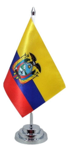 Bandeira De Mesa Equador 29cm Poliéster 14x20cm