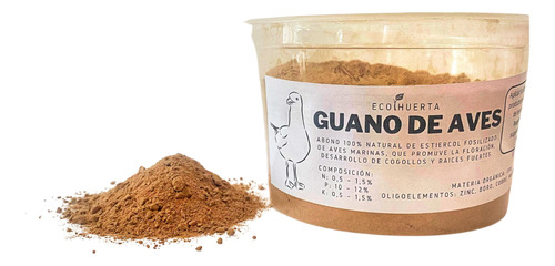 Guano De Aves Rojo Abono Fertilizante Npk 100% Orgánico 1kg