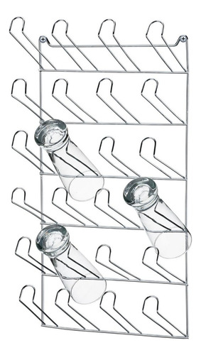 Suporte Escorredor Porta 24 Copos De Parede Cromado Aramado