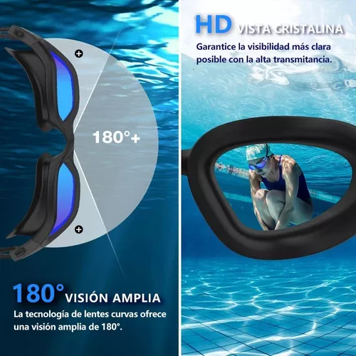 Gafas de piscina Anti-UV para hombre, gafas de piscina con marco suave y  visión clara para surf en el mar y natación al aire libre