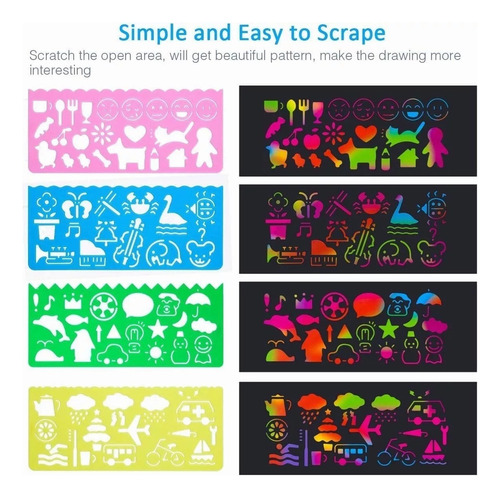 Libro De Pintura Para Rascar+rascar Arcoíris Para Niños 122