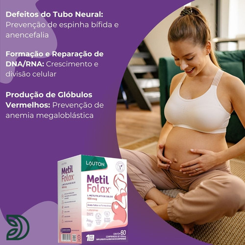 Metilfolax Metilfolato De Cálcio 360mcg 60 Comp Lauton 2 Un.
