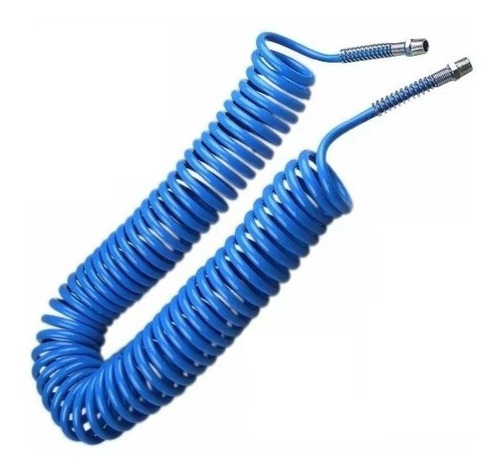 Mangueira Espiral Compressor 10 Metros Com Terminais 1/4 Cor Azul