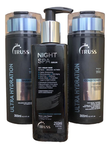 Truss Ultra Hydration Shampoo Condicio 300ml Night Spa 250ml