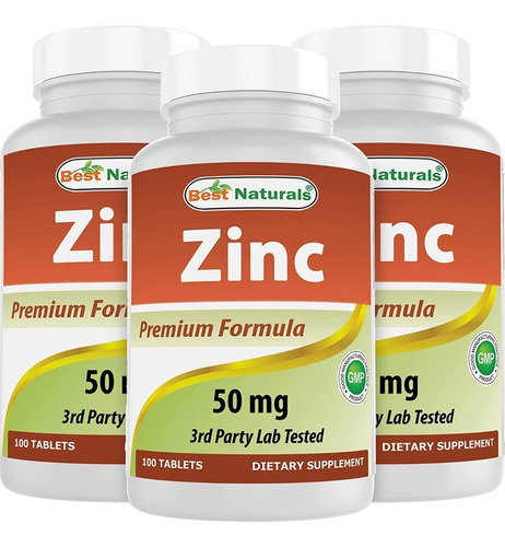 Picolinato De Zinc 50 Mg Best Naturals 120 Tabletas (3 Paq)