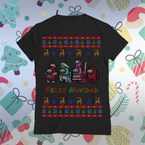 Pack Vectores Amongus Navidad Estiló Bordado Suéter
