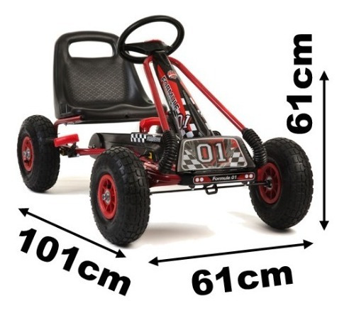 Imagen 2 de 6 de Kart A Pedal Para Niños Ruedas Inflables De Goma
