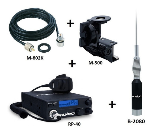 Rádio Rp-40 + Cabo 5,5 M + Antena B-2080 + Suporte Antena