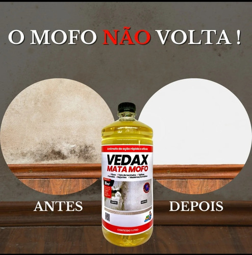 Vedax Mata Mofo 1l - Solução Anti Mofo Para Banheiro E Teto