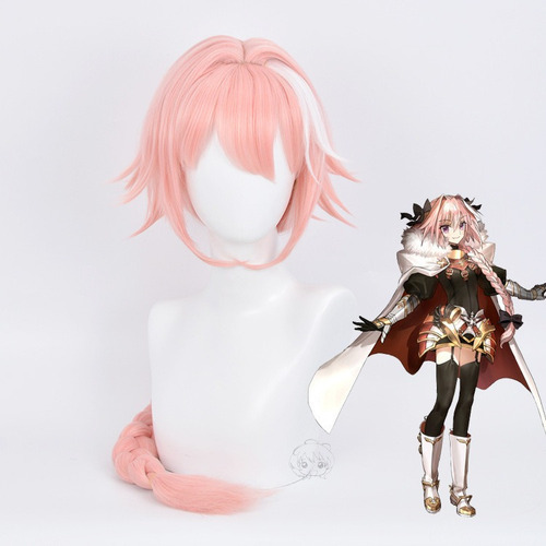 Peruca Cosplay Fgo Fate Apocrypha Astolfo Cabelo Longo 80cm