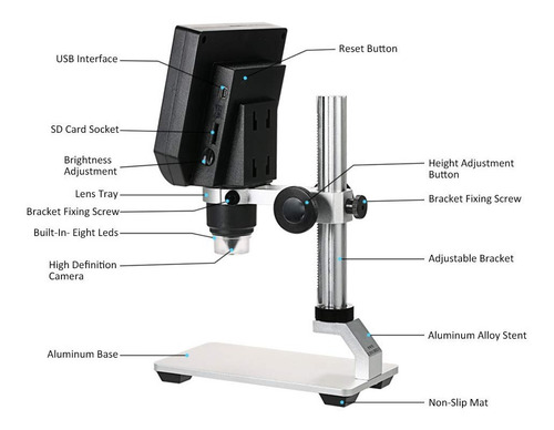 Imagen 3 de 6 de Microscopio Digital G600 1-600 X3,6mp Servicios Electronicos