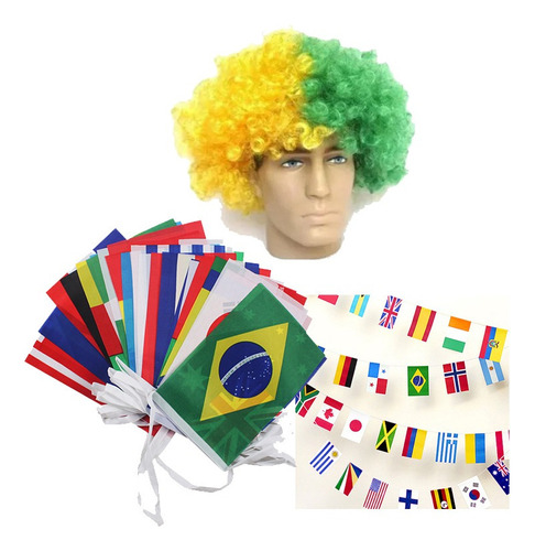 Kit Souvenir 32 Banderas Países Copa Del Mundo Brasil