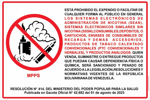  Aviso Se Prohíbe El Uso De Vaper _vinil