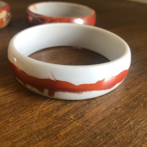 Imagem 4 de 6 de Kit 4 Pulseiras Porcelana Pintadas A Mão