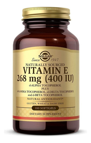 Vitamina E 400 Iu D-alfa-tocoferol Y Tocoferol Mixto 100 Cap