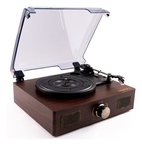 Tocadiscos Estilo Retro Con Bluetooth Con Tapa Transparente