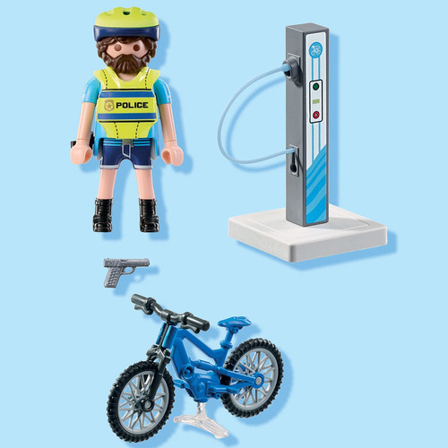 Playmobil Policía Transito Bicicleta Eléctrica +15pcs 71732 Policía Bici Electrica