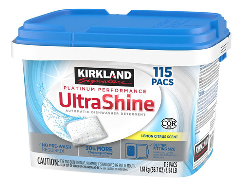 Lavaplatos Automático Pods 115 Pacs Kirkland  Ultrashine 