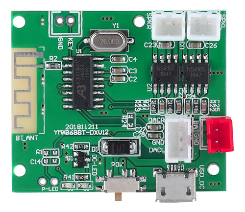 Placa Amplificadora Bluetooth 5.0 De 2 X 5 W, Entrada De Aud