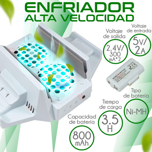 Ventilador Base Enfriadora Y Estación De Carga Xbox Series S Slim Company Doble Carga Xbox One X Xbox Series S/x Color Blanco