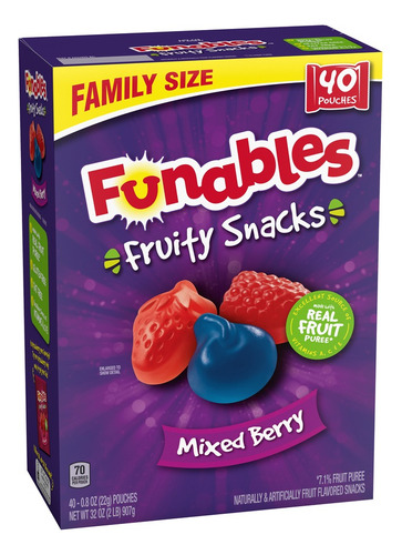 Funables Fruity Snacks Mixed Berry Fruit Snacks, 40 Pz