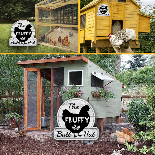 The Fluffy Butt Hut - Decoración De Pollo De Pvc Para Granja
