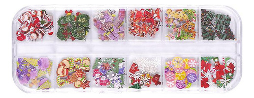 ! Pegatinas De Uñas De Navidad, 1 Caja 12 Rejillas Muñeco De