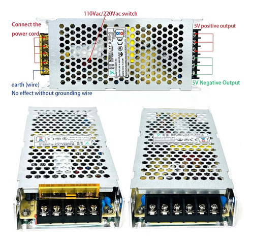 Fuente De Alimentación Fina De 5 V, 40 A, 200 W, Conmu...
