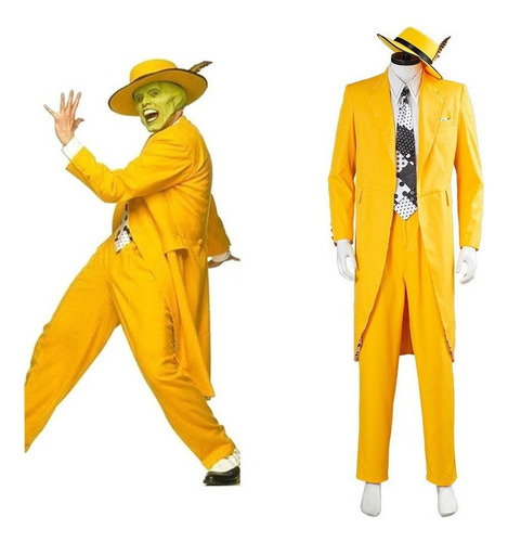 The Mask Jim Carrey Traje Amarillo De Cosplay Para Hombre