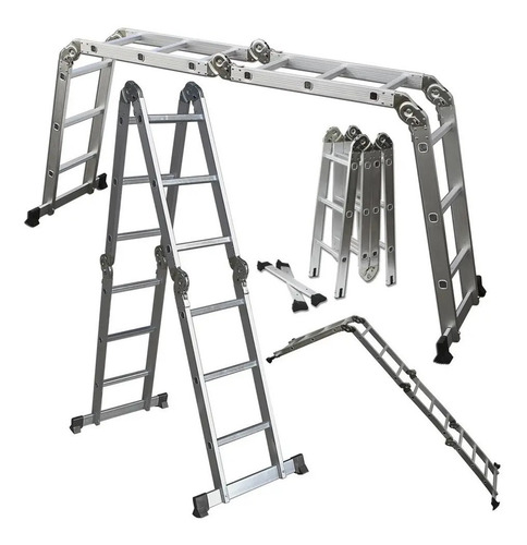 Escalera Articulada Multiproposito 3 En 1 Plegable 5,7 Mts