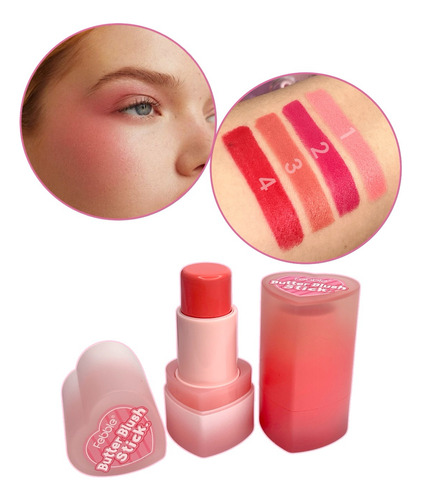 Rubor Butter Blush Stick Febble Larga Duración Maquillaje
