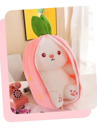 Muñeca De Peluche Strawberry Carrot Transforms Rabbit