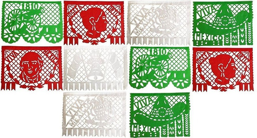 Papel Picado - Tira Fiesta Patrias Papel 10 Tiras 5 Mts