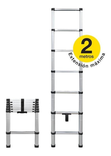 Escalera Antiderrapante Telescopica Plegable Blanco Ness