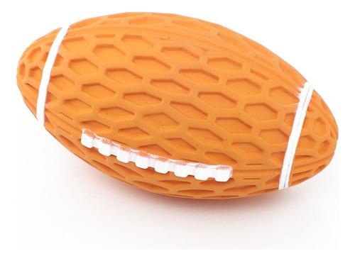 Brinquedo Mordedor Bola Futebol Americano Com Apito Cor Laranja