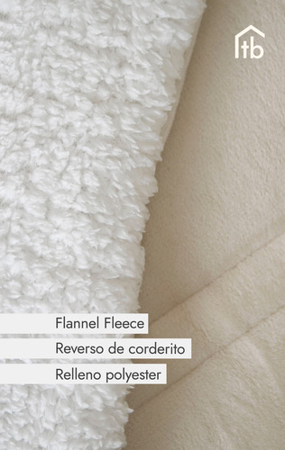 Edredon Acolchado Tublanco Flannel Y Corderito 1 1/2 Plaza