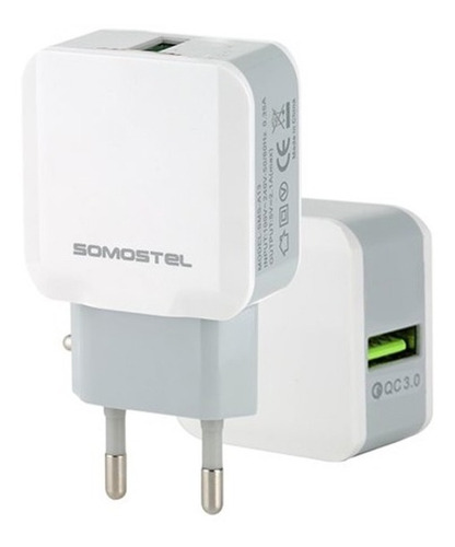  Cargador Pared Usb Quick Charge 3.0 Blanco Somostel Sms-a12