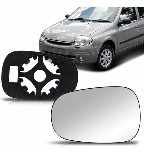 Lente Retrovisor Clio 03 04 05 06 07 08 09 11 12 Com Base