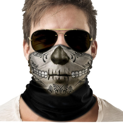 Bandana Mascara Caveira Mexicana Moto Ciclismo Proteção 03