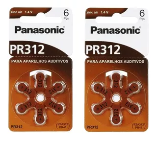 12 Pilhas Baterias Auditiva Pr312 Pr41 - Panasonic